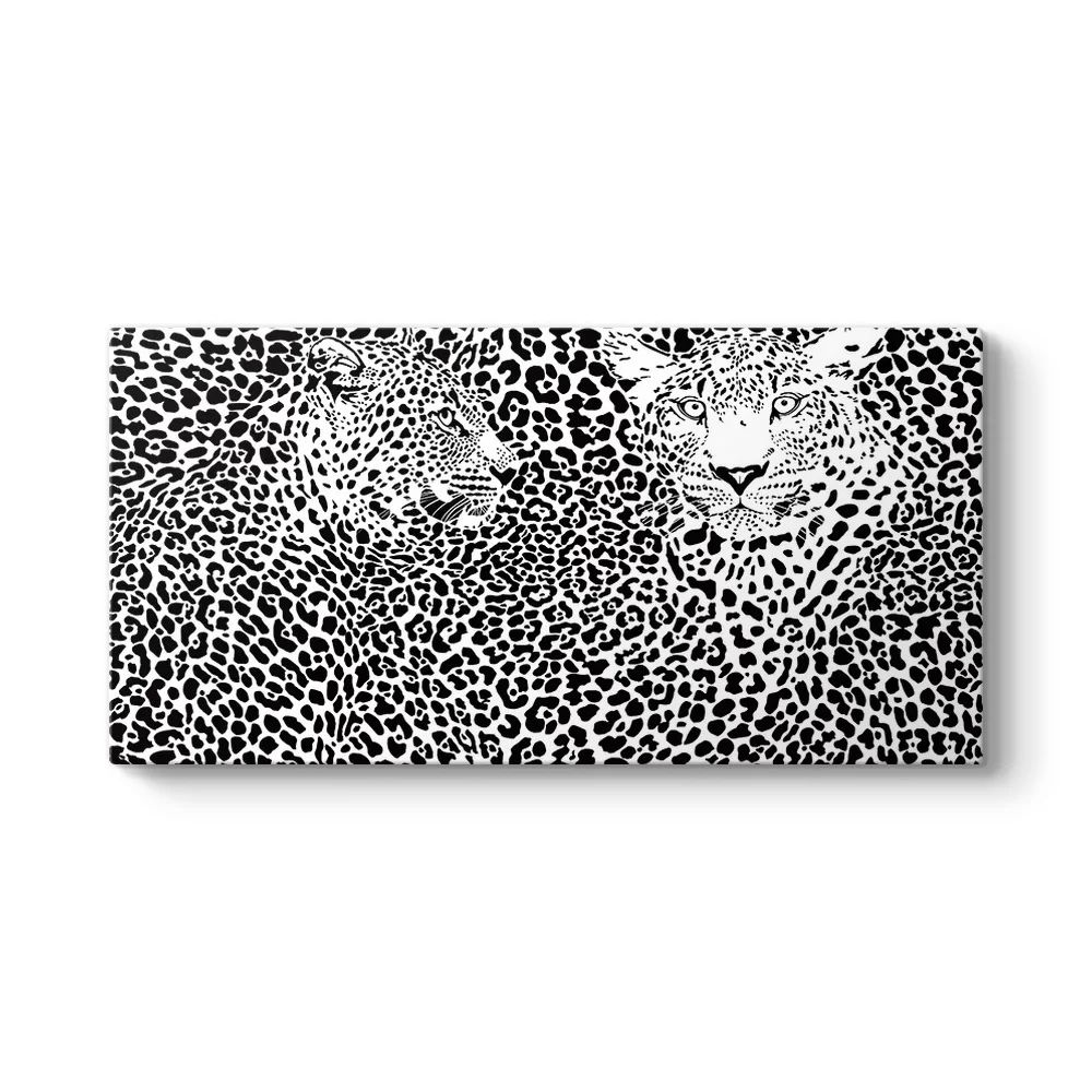 Leopar Desen Vektörel Tablo - Model 5